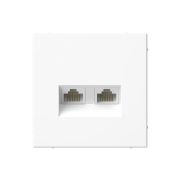 Розетка компьютерная 2-м ArtGallery RJ45 + RJ45 кат.5E механизм бел. SE GAL000185