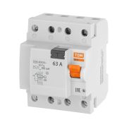 Устройство защитного отключения ВД63 4Р 63А 100мА (электронное) TDM