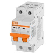 Автоматический выключатель ВА47-60DC 2P 25А 6кА х-ка С 440В пост. тока TDM