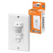 Датчик движения  встраив. в стену  ДДВ-02 1200Вт, 10-1800с, 9м, 10Лк, 140гр, IP20, TDM