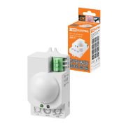 Датчик движения микроволновый ДДМ-01 5,8ГГц 1200Вт, 10-720с, 1-8м, 3+Лк, 120(сбоку)+360(сверху)гр IP20, TDM