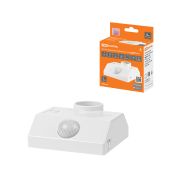 Датчик движения настенный с патроном ДДСПт-01 60Вт, 10-300с, 6м, 3+Лк, 120(сбоку)+360(сверху)гр, IP20, TDM