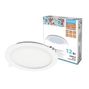 Светильник ультратонкий встраиваемый светодиодный «Даунлайт НАРОДНЫЙ» СВО (белый) 12 Вт 6500К