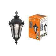 Светильник садово-парковый «Вена» 60 Вт, подвес, алюм., прозрачное/черный Е27, TDM