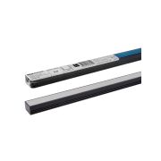 Алюминиевый профиль накладной черный 1612 (2 м), матовый рассеиватель, 2 заглушки, 3 крепежа TDM