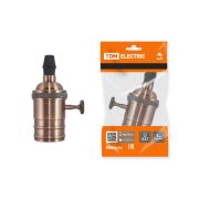 Патрон подвесной Е27 с выключателем, металлический «Лофт», медь TDM