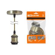 Патрон Е27 с подвесом 1 м, металлический «Лофт», бронза TDM