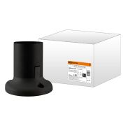 Патрон Е27 потолочный, термостойкий пластик, прямой, черный, Б/Н TDM