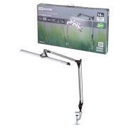 Светильник светодиодный струбцина СН-60, 2 колена, сенс-димм, 220 В, 14Вт, 5000 К, сереб-черн, TDM