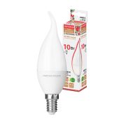 Лампа светодиодная WFC37-10 Вт-230 В -3000 К–E14 (свеча на ветру) Народная