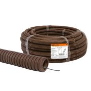 Труба гофрированная ПВХ d 20 с зондом (25 м) легкая «ЭКО» (бук) TDM