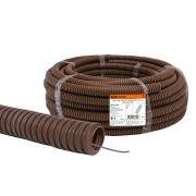 Труба гофрированная ПВХ d 25 с зондом (25 м) легкая «ЭКО» (бук) TDM