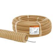 Труба гофрированная ПВХ d 16 с зондом (25 м) легкая «ЭКО» (сосна) TDM