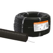 Труба гофрированная ПНД d 16 с зондом (100 м) легкая 350H черная TDM