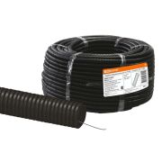 Труба гофрированная ПНД d 20 с зондом (100 м) легкая 350H черная TDM