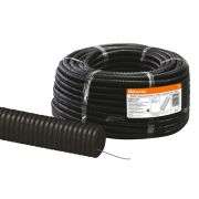 Труба гофрированная ПНД d 40 с зондом (25 м) легкая 350H черная TDM