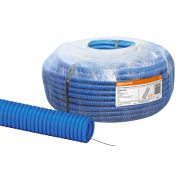 Труба гофрированная ПНД d 16 с зондом (100 м) легкая 350Н синяя TDM