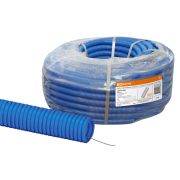 Труба гофрированная ПНД d 25 с зондом (75 м) легкая 350Н синяя TDM