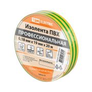 Изолента ПВХ профессиональная 0,18х19мм Желто-зеленая 20м TDM