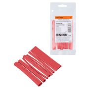 Набор трубок термоусаживаемых, не поддерживающих горение, клеевых, 8 типоразмеров, длиной 10 см ТТкНГ(3:1) «Моноцвет-диапазон, красный TDM»