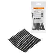 Набор трубок термоусаживаемых, не поддерживающих горение, клеевых, длиной 10 см ТТкНГ(3:1) «Моноцвет, черный 3,2/1,0 TDM»