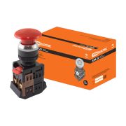 Кнопка ANE-22 «Грибок»с фиксацией красный d22мм неон/230В 1з+1р TDM