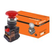 Кнопка AEAL-22 «Грибок»с фиксацией красный d22мм 230В 1з+1р TDM