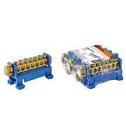 Шина «N» нулевая с изолятором на DIN-рейку 6x9мм стойка мал. 8 групп TDM