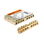 Шина «N» нулевая 8х12мм  8/1 (8 групп/крепеж по центру) TDM