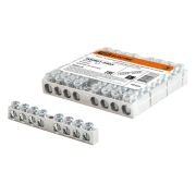 Шина «N» нулевая 6х9мм 8/1 (8 групп/крепеж по центру) никелированная TDM