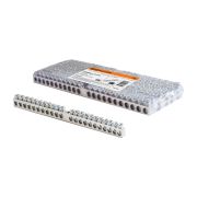 Шина «N» нулевая 6х9мм 22/1 (22 группы/крепеж по центру) никелированная TDM