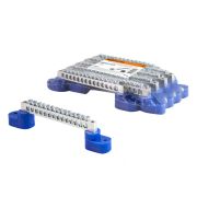 Шина «N» нулевая 6х9мм на двух угл. изоляторах 14 групп никелированная TDM