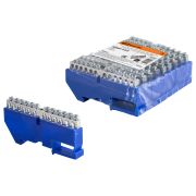 Шина «N» нулевая с изолятором на DIN-рейку 6x9мм стойка бол. 12 групп никелированная TDM