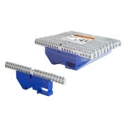 Шина «N» нулевая с изолятором на DIN-рейку 6x9мм стойка бол. 22 групп никелированная TDM