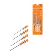 Набор отверток 4 шт.: SL3x75, SL5х100, PH1х75, PH2х100 (блистер), CS «Гранит» TDM