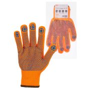 Перчатки плотной вязки акрил с ПВХ, «Точка», оранжевые, 9, 10 кл., 77-80 г, 1 пара, TDM