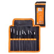 Набор пинцетов для электроники, 9 предметов, нерж., антистатич. покр., тканевый чехол, «Рубин» TDM