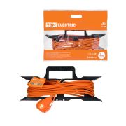 Удлинитель-шнур силовой на рамке УШ10 TDM (штепс. гнездо, 40м ПВС 2х1,0) У-12008