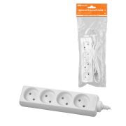 Удлинитель бытовой  У4  4 гнезда, 1,5метра, без заземления, ПВС 2х0,75мм2  10А/250В TDM