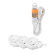 Удлинитель бытовой  «Люкс» УЛ3 3 гнезда, 1,5м, б/з, с з/ш, ПВС 2х0,75 мм2  10А/250В бело-серый TDM