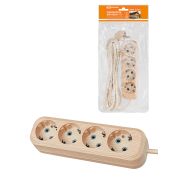 Удлинитель бытовой У04 4 гнезда, 3метра,2П+3, ПВС 3х1мм2 «Эко» (сосна) 16А/250В TDM