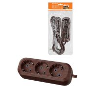 Удлинитель бытовой У03 3 гнезда, 3метра,2П+3, ПВС 3х1мм2 «Эко» (бук) 16А/250В TDM