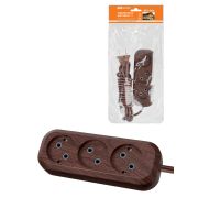 Удлинитель бытовой У3 3 гнезда, 3метра,2П б/з, ПВС 2х0,75мм2 «Эко» (бук) 10А/250В TDM