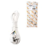 Шнур сетевой с вилкой ПВС-ВП 3x0,75мм² 5м с/з белый TDM