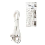 Шнур сетевой с вилкой ПВС-ВП 2x0,75мм2 1,5м б/з белый Народный