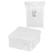 Распаячная коробка ОП 100х100х55мм, крышка, IP54, 8вх., белая, инд. штрихкод TDM