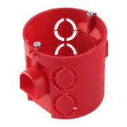 Установочная коробка СП D68х62мм, углубленная, саморезы, стык. уз, красная, IP20,  инд. штрихкод TDM