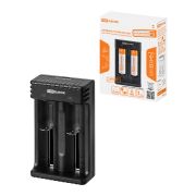 Зарядное устройство для литиевых аккумуляторов ION2 (0.5/1A, 2 слота, 10440/18650/26650), USB, TDM