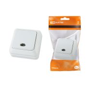 Выключатель 1-кл. открытой установки с подсветкой IP20 10А, белый «Ладога» TDM