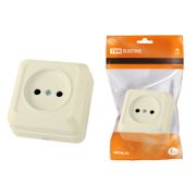 Розетка 2П открытой установки IP20 10А, сл. кость «Ладога» TDM